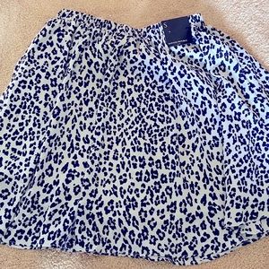 Banana Republic Blue and White Leopard Print Skirt